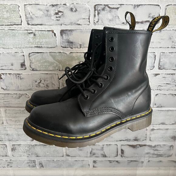 Dr Marten’s Black The Original High Top Boots Size Men’s 7 Woman’s 8 - Picture 4 of 7